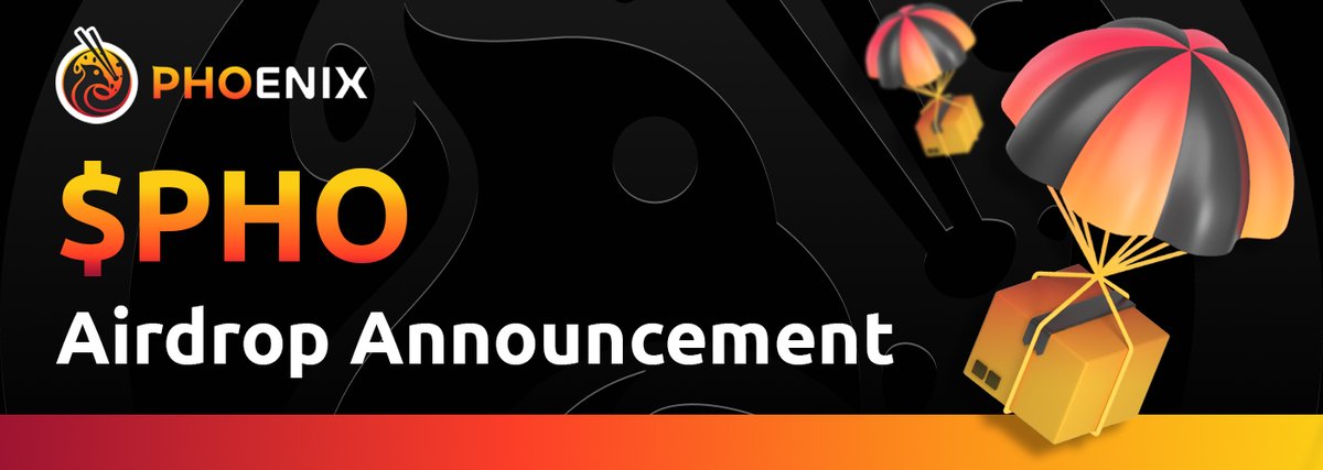We're thrilled to officially announce the $PHO airdrop🪂

Brace yourselves for a wave of PHO tokens coming your way! More #airdrop information will be released as the launch of <a href="/SorobanOfficial/">bad</a> approaches.

Stay tuned for an epic journey into the Phoenix ecosystem! 🔥 #PHO