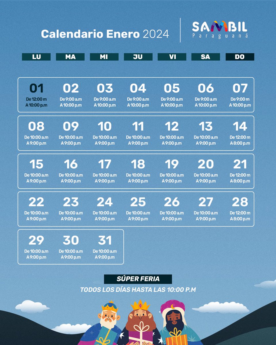 Nuestro calendario de enero 🗓️

Disfruta del mes de las #RebajasEnEnero 😎

#SambilParaguaná
#DéjateSorprender