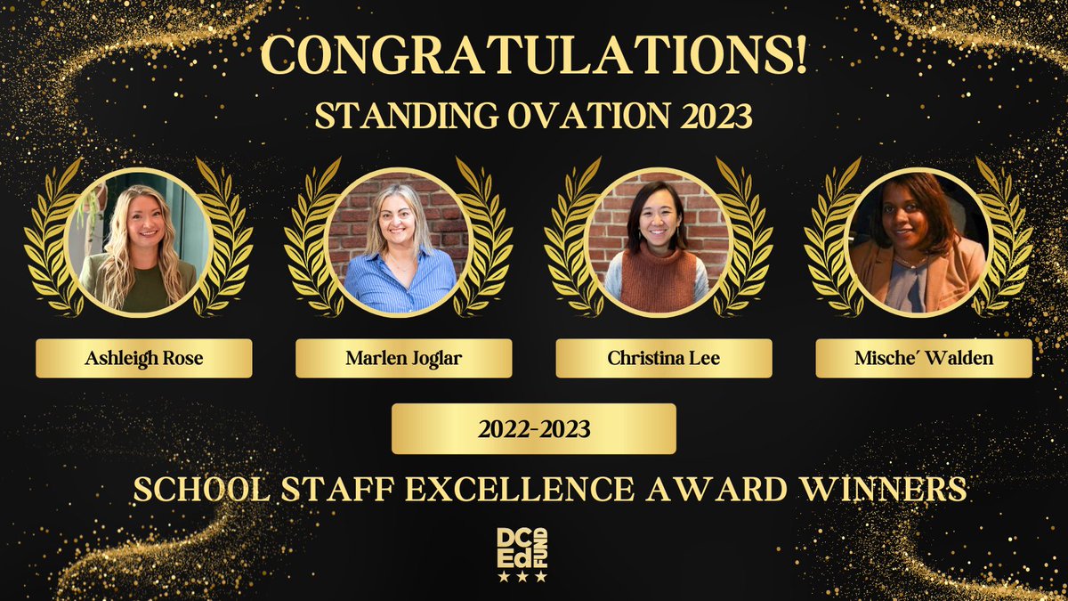 Congratulations to the finalists for Standing Ovation for @DCPublicSchools 2023 School Staff Excellence Award Winners for SY2022-2023! All your work at our schools is truly commendable! #StandingOvation2023 #DCPS
