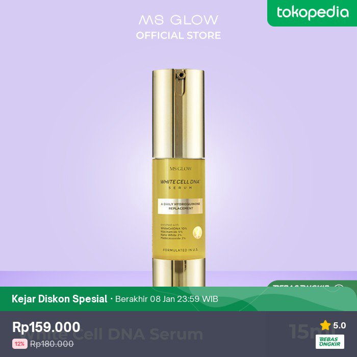 Diskon MS GLOW DNA serum jadi 159rb 
*Tambahan diskon 30rb pake beli lokal

Wts WTB 

tokopedia.link/JvIOjLeccGb