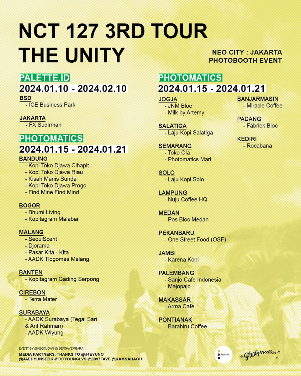 kegojoan's tweet photo. NCT 127 3RD TOUR 'NEO CITY : JAKARTA - THE UNITY' PHOTOBOOTH EVENT
Project by @bersayembara @kegojoan

【PALETTE ID】
2024.01.10 - 2024.02.10

【PHOTOMATICS】
2024.01.15 - 2024.01.21 

#NEOCITY_THE_UNITY_JKT
#THEUNITYINJAKARTA https://t.co/CH6EkLUJGr