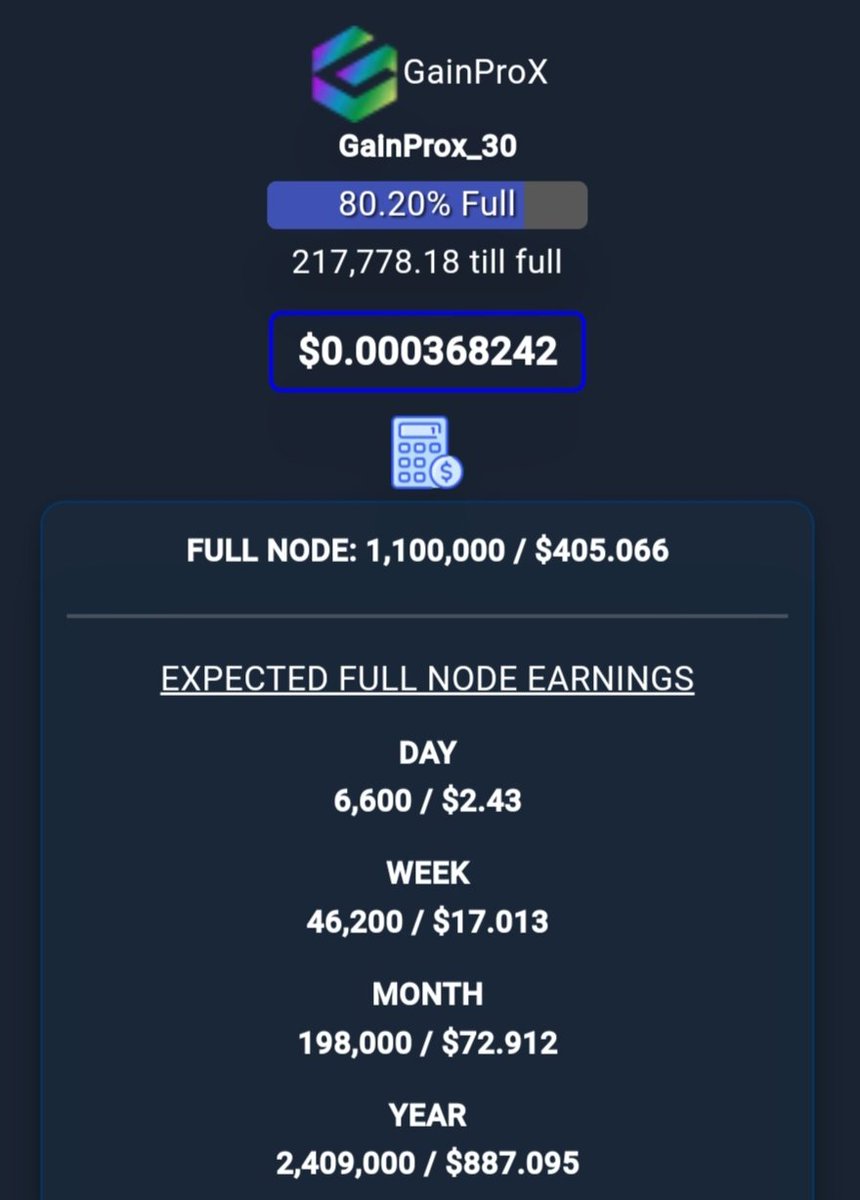 GainProX's tweet photo. #GPRX $GPRX
@MiningPowerMP site updates have been adjusted, 80℅ #GainProX smartnode slots for now.
Please join still available slots‼️

https://t.co/bHWqWX1sZu https://t.co/g0jqbWvPrc