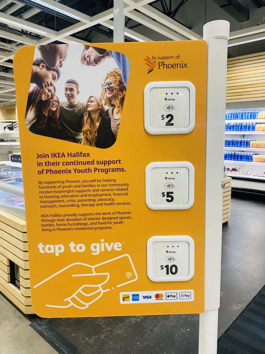 Heading to IKEA Halifax? Make sure you stop by a Tiptap donation unit located at the entrance, exit, or cash lanes, and tap to give $2-$10 to help support youth and families in our community! Don't wait - this amazing initiative wraps up February 28th!