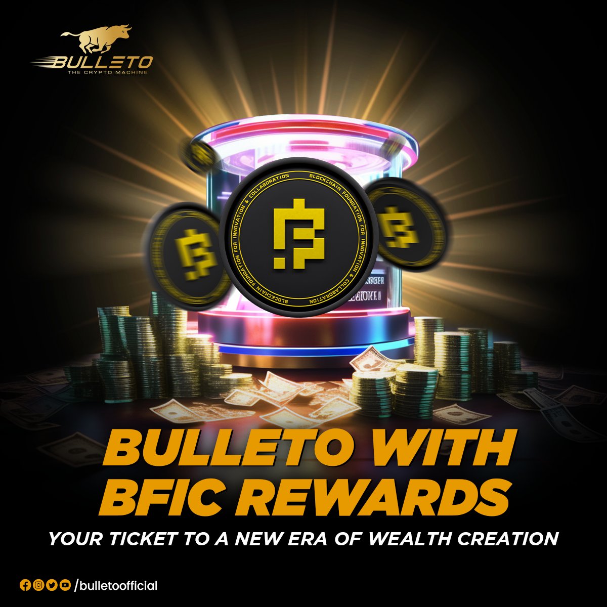 blovenetwork5's tweet photo. Unlock the power of Bulleto with BFIC Rewards,
The crypto machine is back,
Promising to redefine your financial future! โก
#Bulleto #BFIC #BFICoin #BulletoNewLook #CryptoMachine #CoMatrix #Crypto #Blockchain #SmartContract #SimpleInvesting #BFICCommunity #Live #BulletoisLive https://t.co/usRXYqhO7P