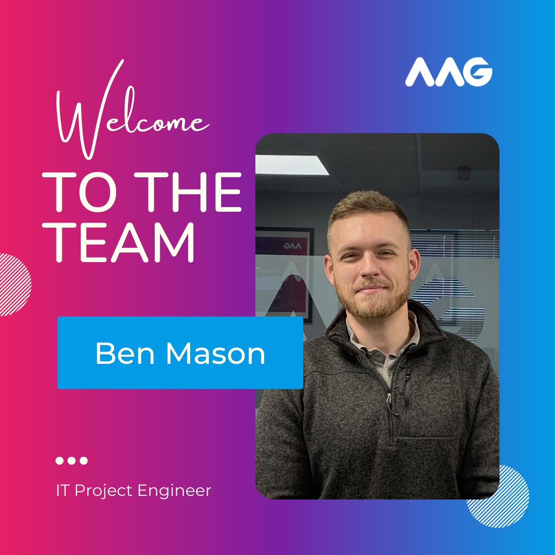 AAG_IT's tweet photo. A big welcome to our new project engineer Ben!🎉

We're thrilled to have you on board 😃 https://t.co/bNW5JjkAwH