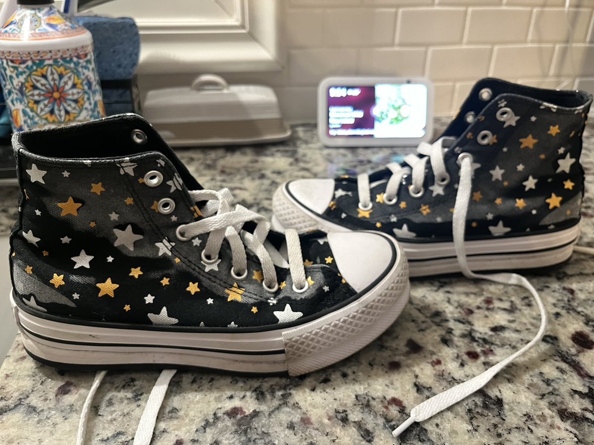 CSzabo83's tweet image. Anyone ever had this happen to their @Converse ? Or better yet know how to bring back the black and remove the white discoloration? This happened after only the second time wearing them for my youngest and she was really bummed.