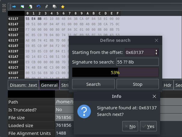 Happy New Year! I have for you a new #PEbear (v0.6.7) with some of the requested features, such as strings, and patterns searching. Plus other improvements &amp; bugfixes. Check it out! github.com/hasherezade/pe… 🐻💙