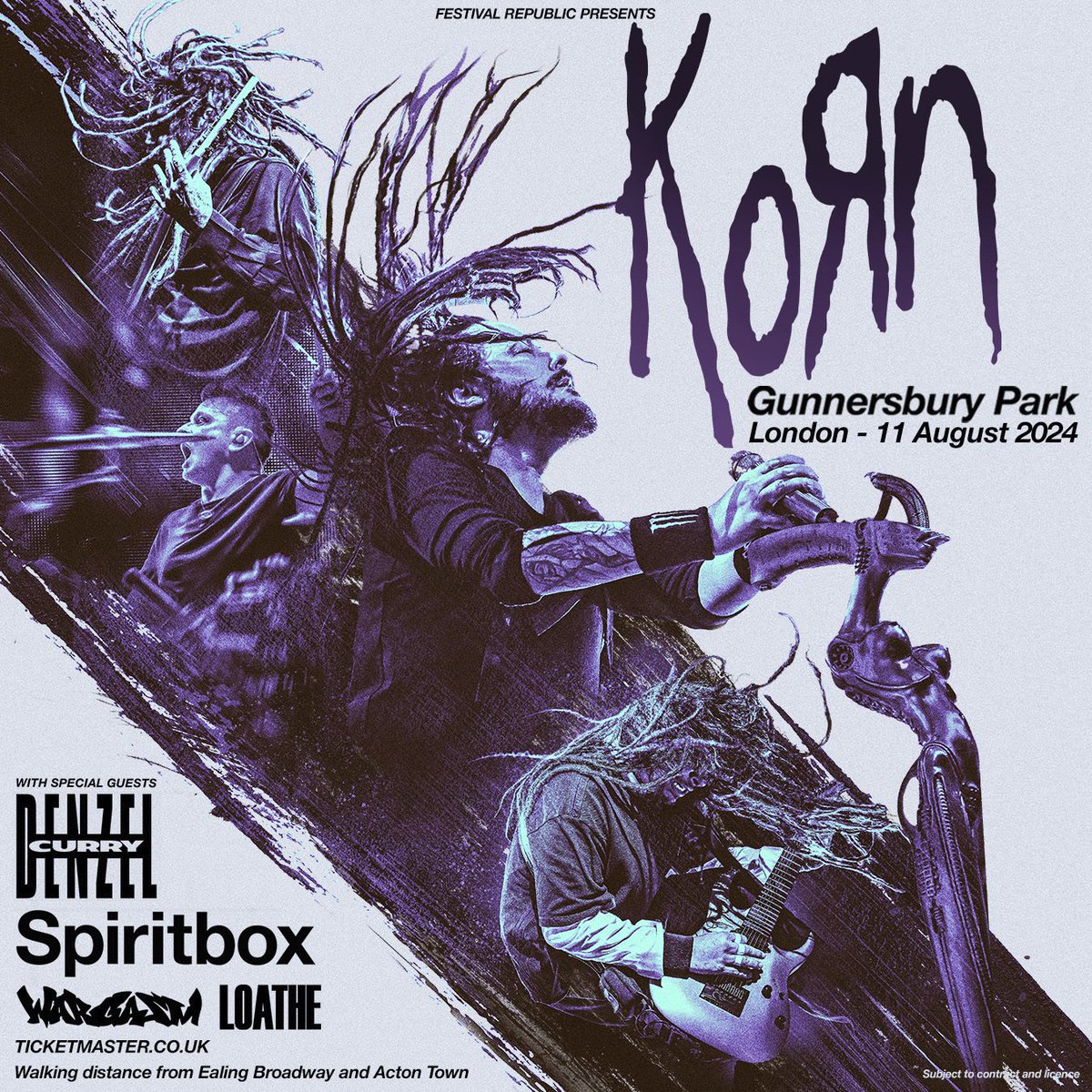 London with @Korn, @denzelcurry, @spiritboxband and @thisiswargasmuk at Gunnersbury Park. Tickets on sale Friday, 12th January at 10am GMT.