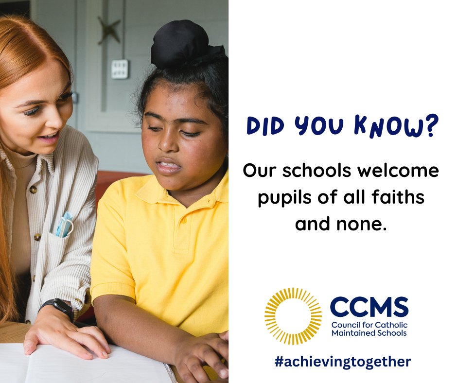 Our schools offer a warm welcome to pupils from different backgrounds and beliefs. They help pupils to develop their own view of the world and faith. Visit your local CCMS school to learn more. #achievingtogether