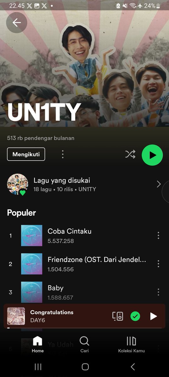 deladeloooo's tweet photo. Pecah telor monthly listeners spotifynya @UN1TY_Official 500k+++ 
Terus itu cobcin udah 5,5 jutaaaa😭😭😭😭😭😭😭😭😭
Ayo semangat YouN1T!!!😭😭😭😭😭🫶🫶🫶🫶🫶🫶 https://t.co/PdhnkcVb9L