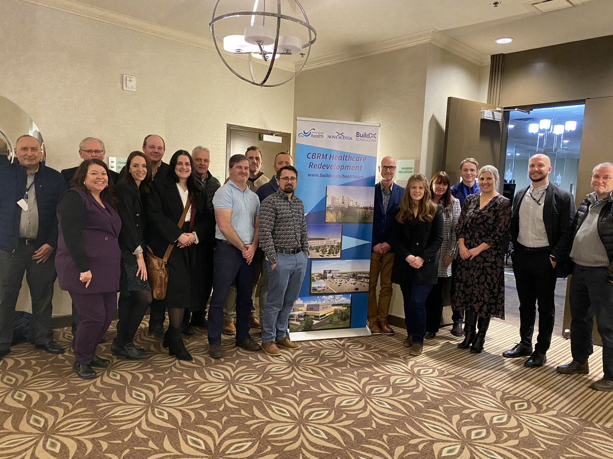 HealthNS's tweet photo. As construction crews work to complete the new Cape Breton Cancer Centre, members of the CBRM Healthcare Redevelopment team begin another phase of work called facility activation, which begins before construction is complete and focuses on opening and operating the new facility. https://t.co/mBPTyMdLH8