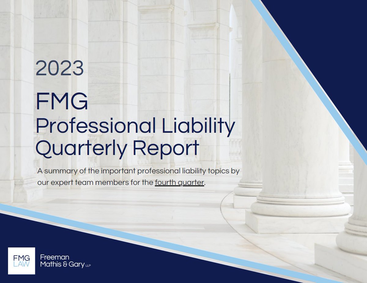 FMGLaw's tweet image. Check out our 2023 year-end wrap-up of Professional Liability trending topics that we have assembled into a handy report! lnkd.in/e_gfyaFD #ProfessionalLiability #ProfessionalLiabilityLaw #ErrorsandOmissions #FMGLaw #ProfessionalNegligence