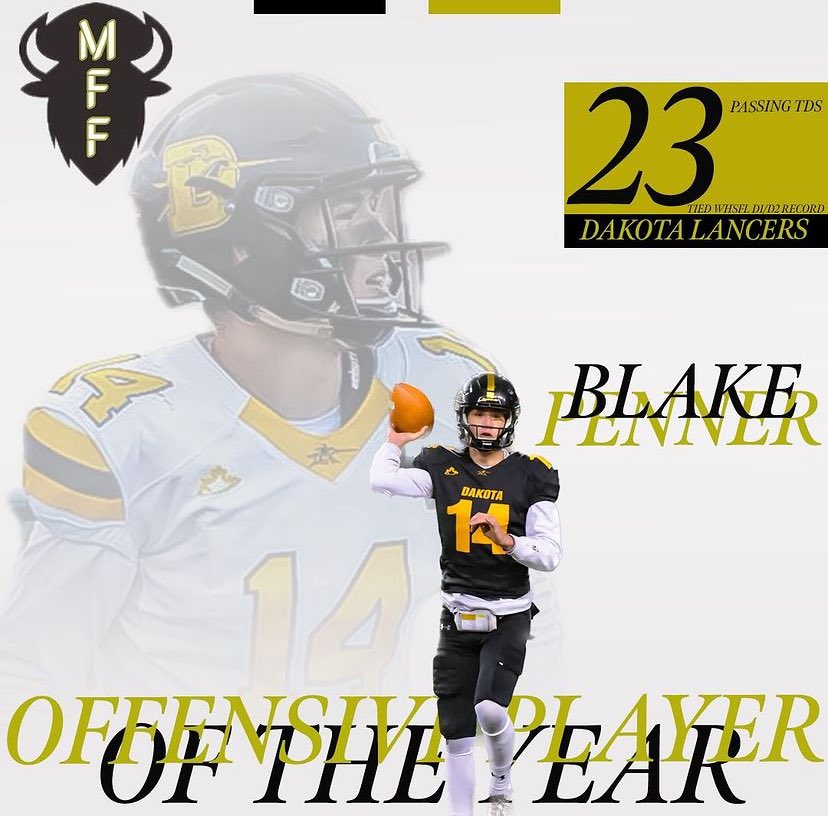 BlakePenner4's tweet photo. Extremely honoured to be named this year’s Manitoba Football Field - People’s Choice Offensive Player of the Year!
@mikestill94 https://t.co/HQCdLyOIta