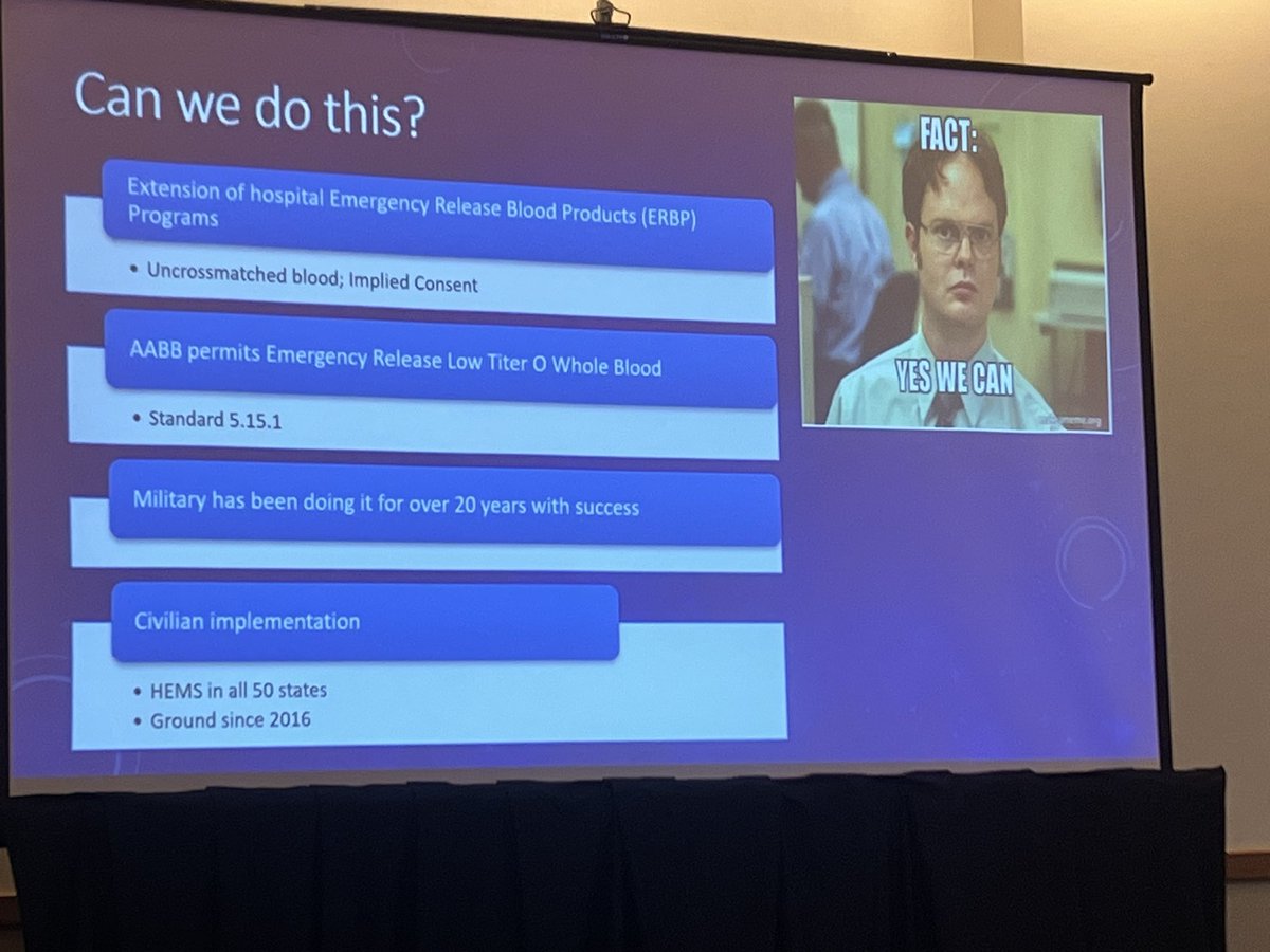 fyreman2006's tweet photo. Good answers to the common questions as to why you CAN do prehospital blood in the US as part of the @RaptorCourse 

#NAEMSP2024 https://t.co/00gb9qceZM