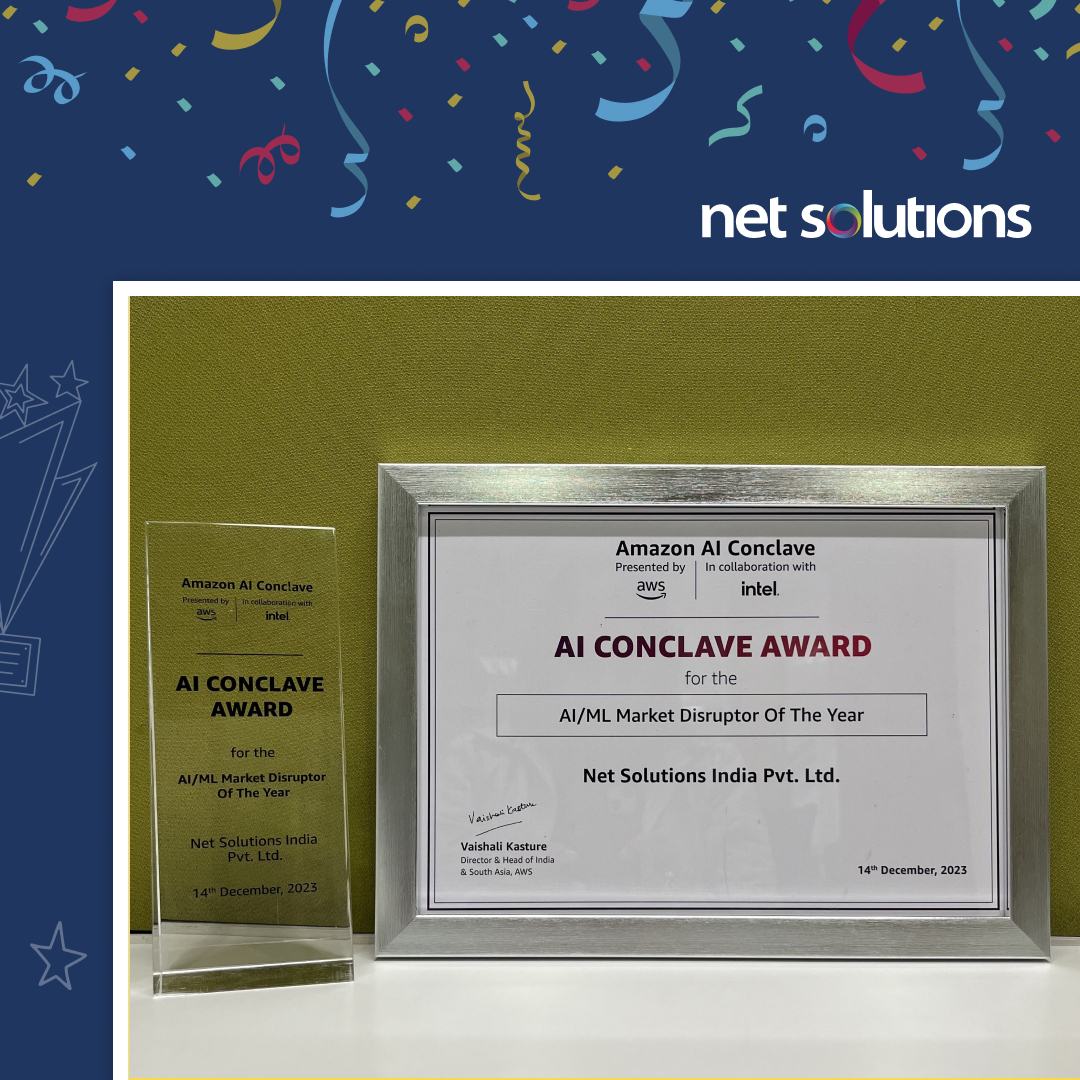 netsolutions's tweet photo. Thrilled to be recognized as AI/ML Market Disruptor by @awscloud, in collaboration with @intel 🍾

#AIchampion #innovationexcellence https://t.co/qnWtBBZ6rG