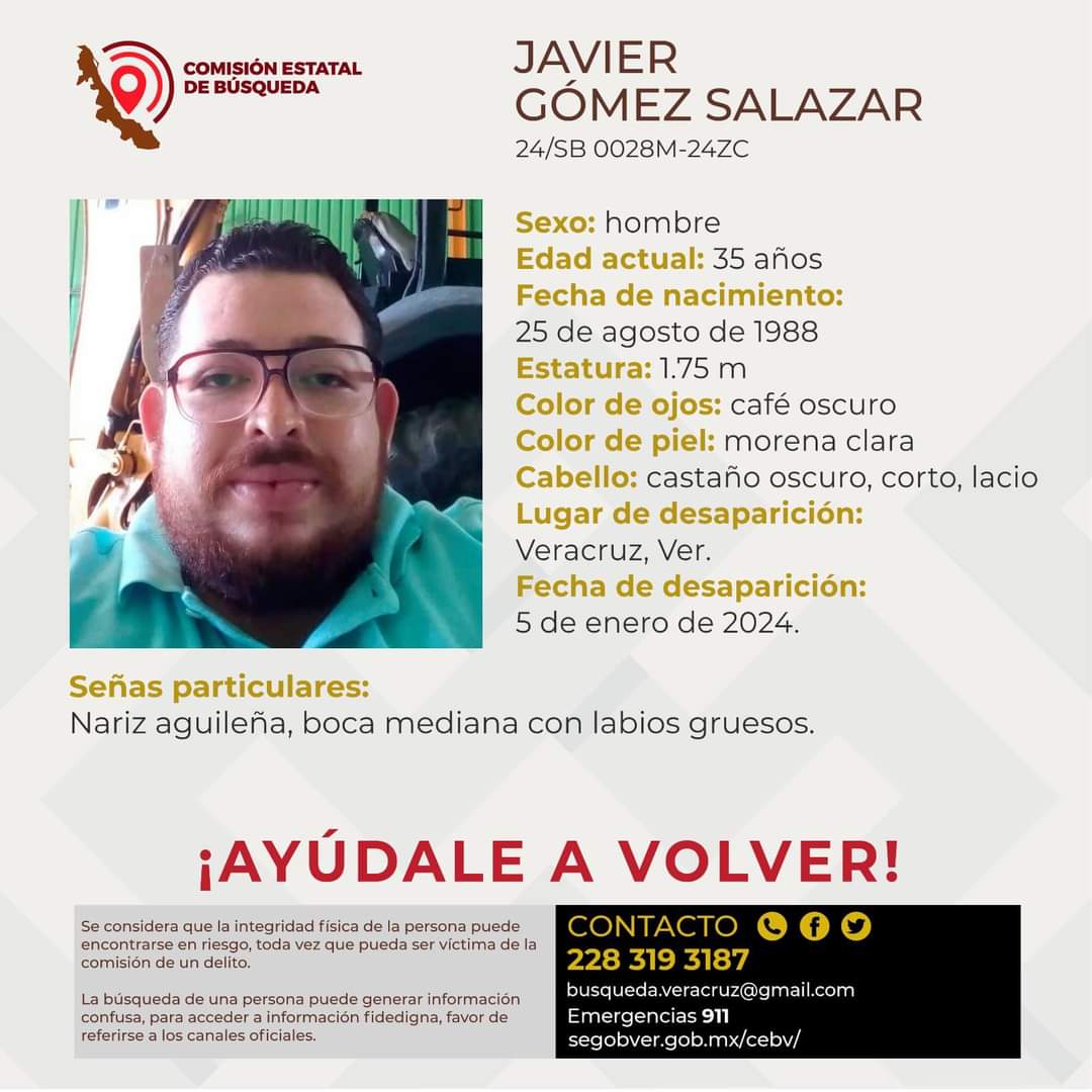 claudiabola's tweet photo. Pido su solidaridad para compartir las fichas de desaparición de mi sobrino Juan Olivares y su compañero Javier Gómez, que acudieron a hacer una entrega a #Cardel #Veracruz y desde el 5 de enero no se sabe nada de ellos. @rosaicela_ @ContraReplicaMX @DeliaQuiroa @MadresBuscan https://t.co/1U2mR4WQOa