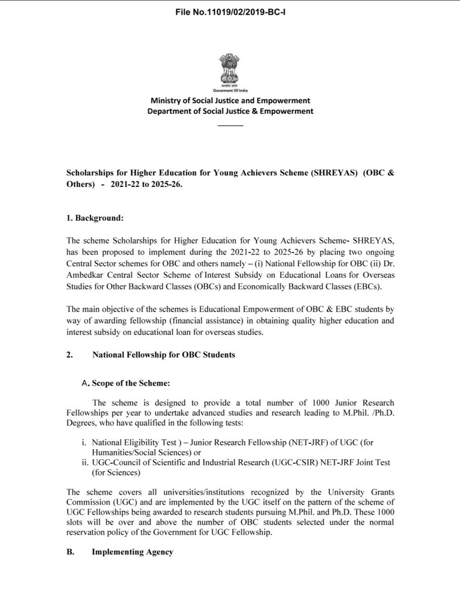 vkyBHU's tweet photo. OBC वर्ग के PHD छात्रों को मिलने वाली NFOBC फ़ेलोशिप को 8 महीने से नहीं मिली है। @mygovindia  इसका संज्ञान ले और दिसम्बर 2023 तक की फ़ेलोशिप  को जारी करे।
@narendramodi
@PMOIndia @Drvirendrakum13 @PratimaBhoumik @RamdasAthawale @MSJEGOI @pib_MoSJE @_saurabhgarg https://t.co/Tgtwr5dkgH