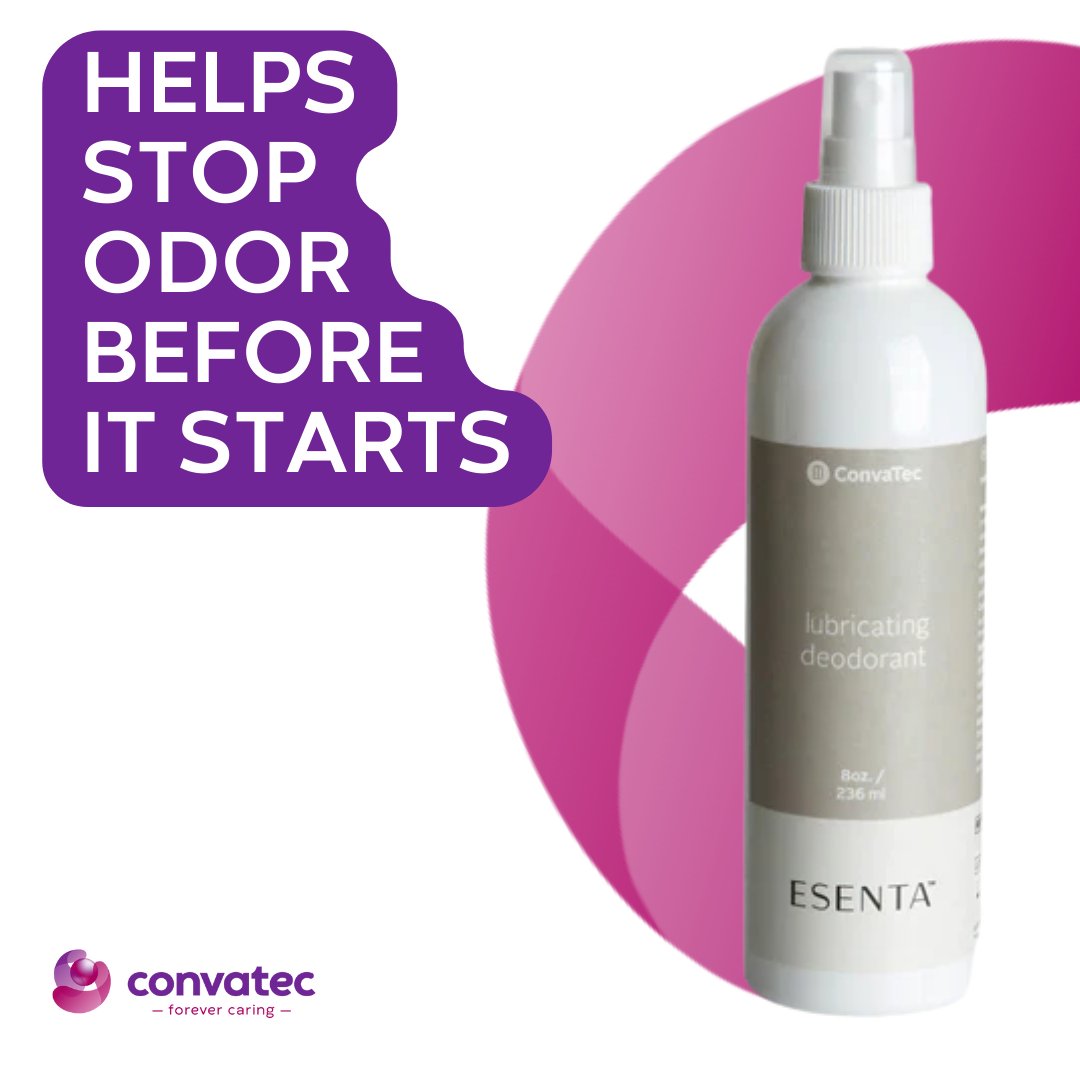 ESENTA™ Lubricating Deodorant helps stop stool build up and odors before they start. Made with natural eucalyptus, lavender, pine oils and other natural ingredients.
 
Shop now: link in bio.

#convatec #stomatips #HealthyBonds #ostomylife