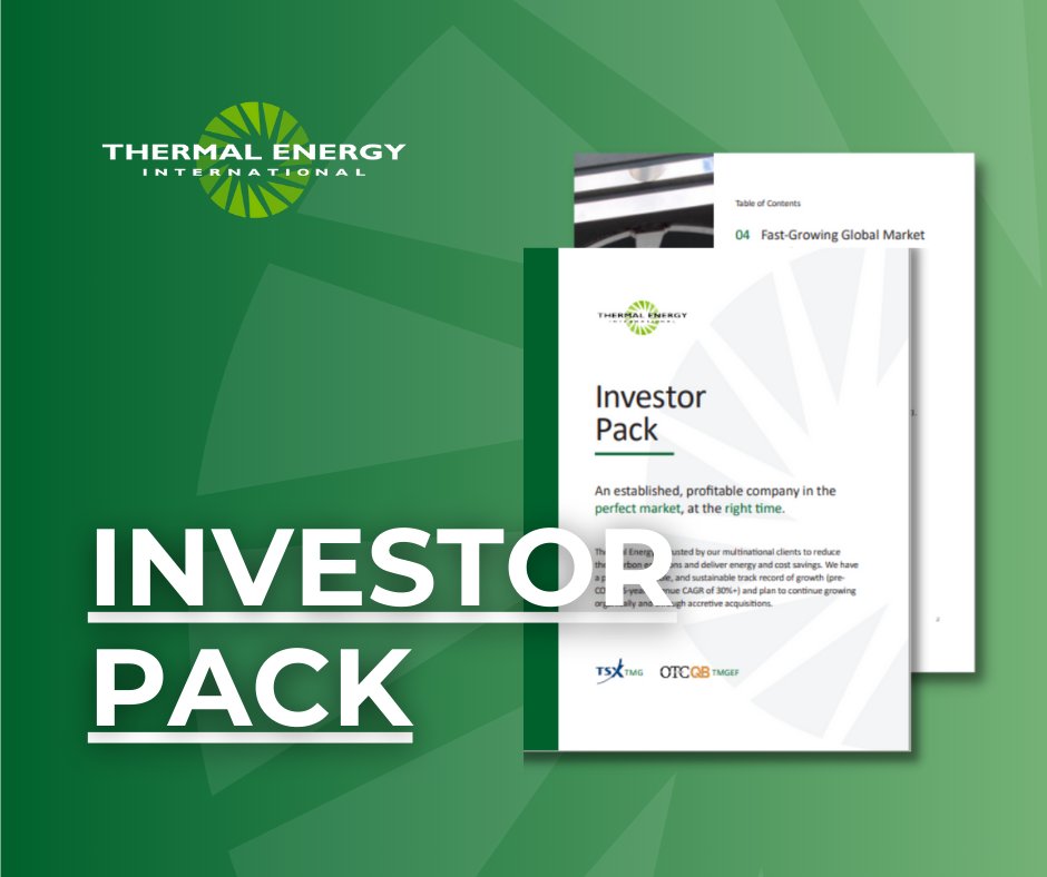GoThermalEnergy's tweet photo. Discover how Thermal Energy is making a sustainable impact in a growing global market. Multinational clients trust us to reduce their carbon emissions and save on energy costs. Grab our investor pack to learn more.
https://t.co/f6PbfPjSVt https://t.co/HylZVkdWz9