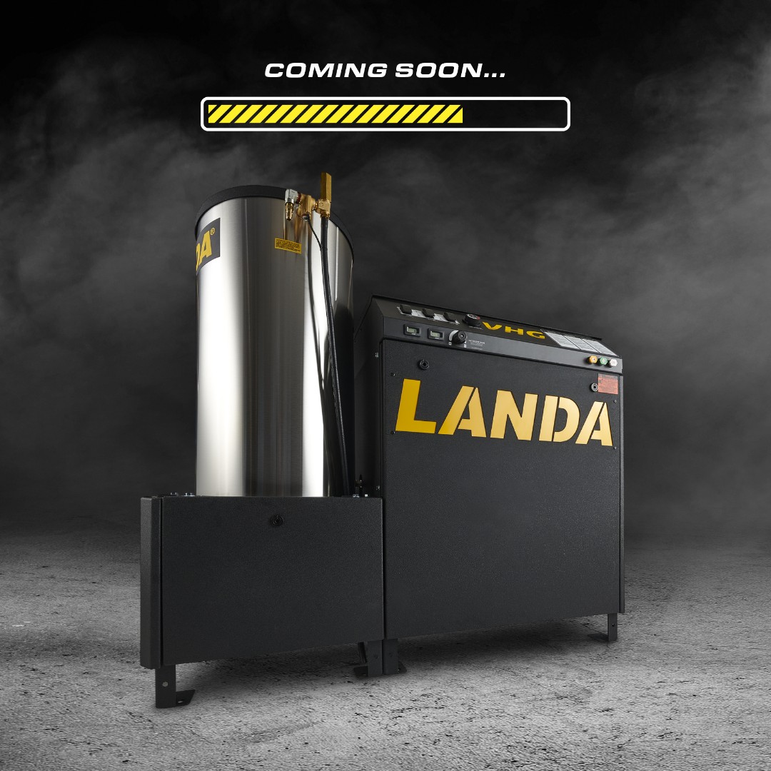 LandaTough's tweet photo. COMING SOON to a Landa dealer near you 👉 The all-new, redesigned legendary VHG stationary electric hot water #pressurewasher. 

#LandaTough #pressurewashercleaning #comingsoon https://t.co/Y1rJEL0FJr