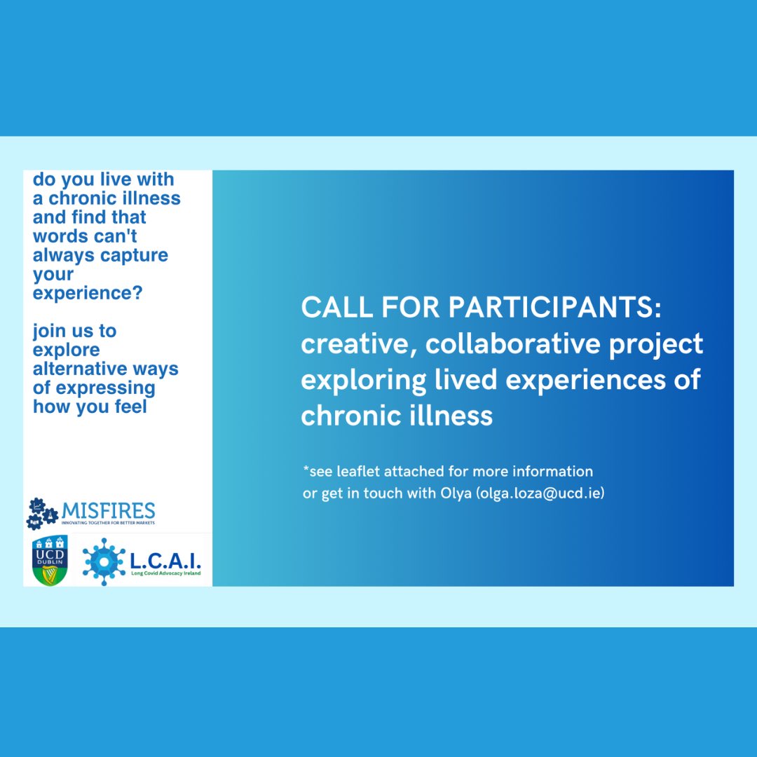 LCAI are delighted to support @MISFIRES_ERC creative and collaborative project exploring the lived experiences of chronic illness. Participation is voluntary, and open to anyone living with any chronic illness, regardless of condition or country 🌍 1/