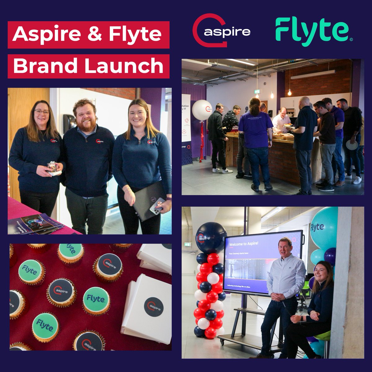 Exciting news! We're thrilled to announce the launch of Aspire and @flytecloud brands in our Glasgow office! @cloudcoverIT is now Aspire and its software division is rebranded as 'Flyte'. We're joining forces for greater customer value. #AspireForMore