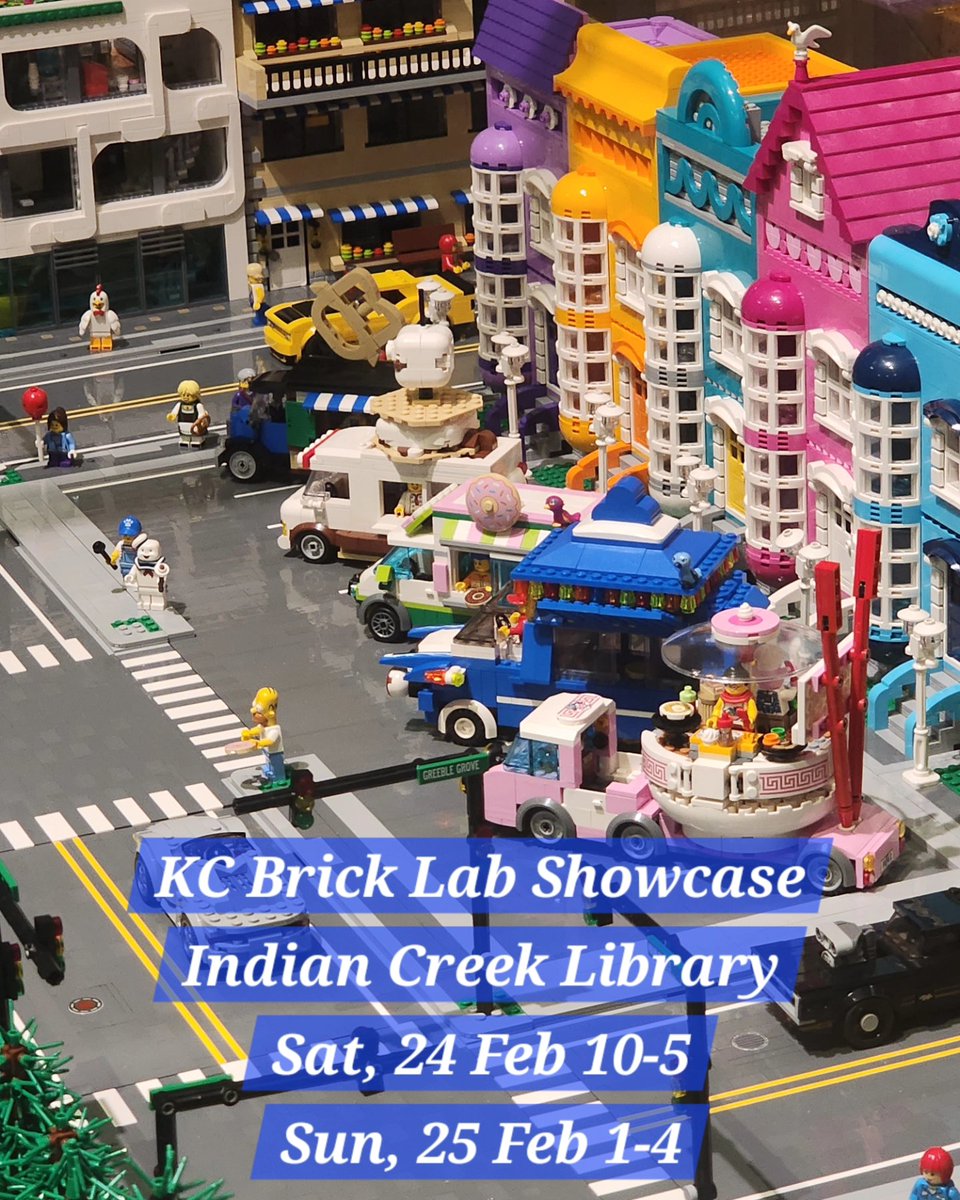 Next month is our annual FREE LEGO Display at the Indian Creek Library in Olathe, KS
Sat, 24 Feb (10-5) and Sun, 25 Feb (1-4).  Come check our our #legocity #greatballcontraption #micropolis #minifighabitats and so much more! 
#KansasCity #kansascityevents #olatheks #legodisplay