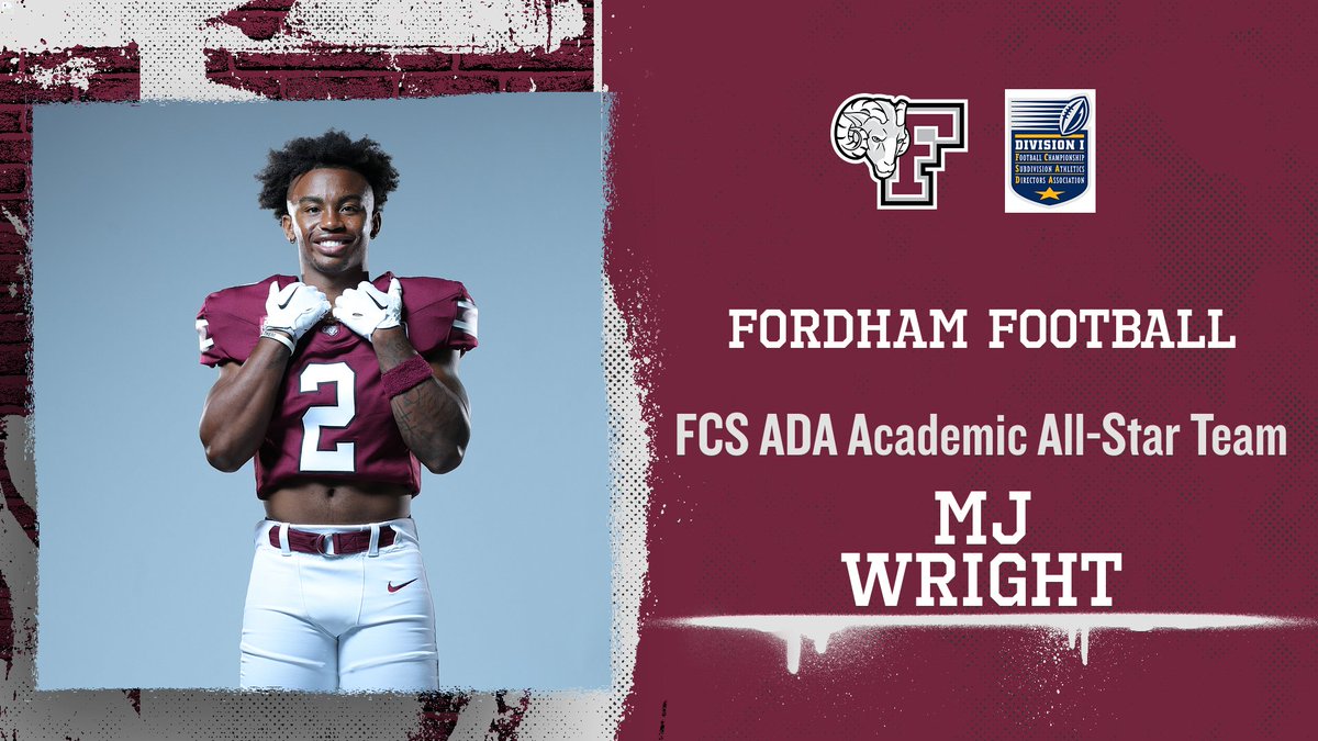🏈 Congrats to @FORDHAMFOOTBALL senior wide receiver MJ Wright (@1MJWright) on being named to the @FCSADA Academic All-Star Team. 📰bit.ly/3vs88Si
