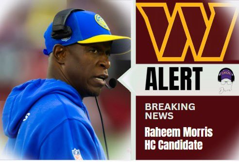 According to <a href="/AdamSchefter/">Adam Schefter</a>  “Commanders requested permission to interview Rams’ DC Raheem Morris for their head coach job, per source.”
#Commanders #NFL #NFLDraft #Nflnews