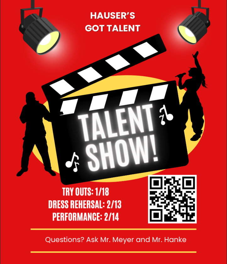 D96Hauser's tweet photo. Unleash your hidden talents! Join our talent show tryouts for a chance to shine on stage. Whether you sing, dance, or have a unique skill, this is your moment. Embrace the spotlight – tryouts are after school in the auditorium on Jan. 18th ✨🎤🕺 #TalentShow #ShowYourSkills https://t.co/jL9RrCtqR5