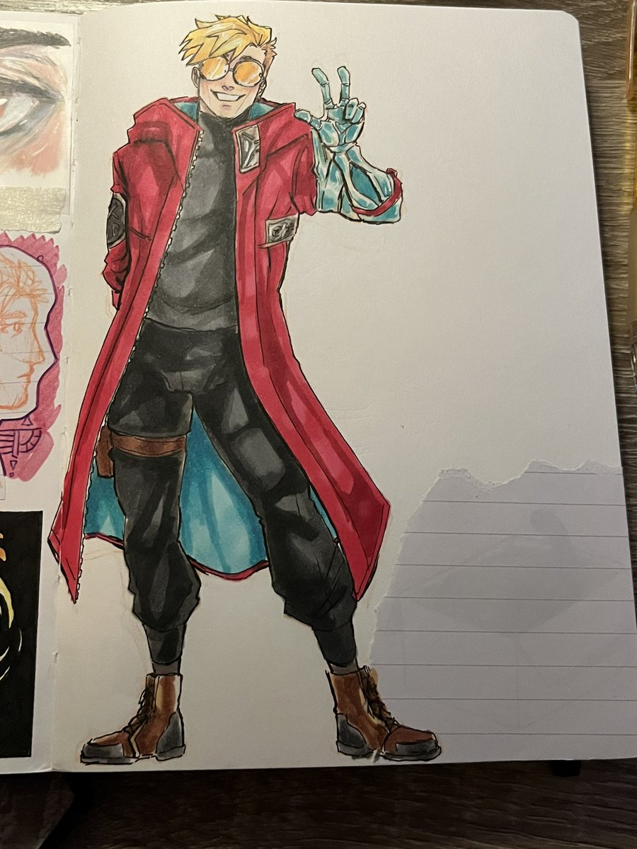 BIncarnated's tweet photo. Rewatching Tristamp/ forcing a friend to watch it and I wanted to draw vash my beloved❤️

#TRIGUN_STAMPEDE https://t.co/7JiJtYxumv