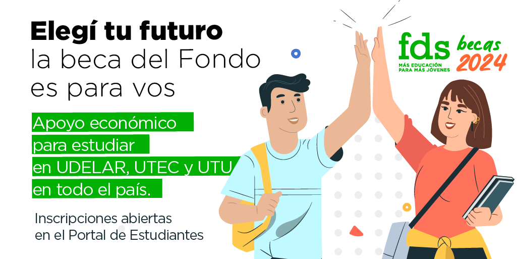 📣 ¡INSCRIPCIONES ABIERTAS a las 𝐛𝐞𝐜𝐚𝐬 𝟐𝟎𝟐𝟒 𝐝𝐞𝐥 𝐅𝐨𝐧𝐝𝐨 𝐝𝐞 𝐒𝐨𝐥𝐢𝐝𝐚𝐫𝐢𝐝𝐚𝐝 @fsolidaridaduy! 🙋🙋‍♀️ Si vas a ingresar a una carrera terciaria en 2024, postulate en 👇 becas.fondodesolidaridad.edu.uy/inscripciones/