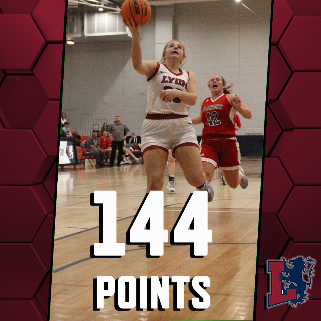 SLIAC's tweet photo. This weekend @LyonCollegeWBB set a new SLIAC scoring record with 144 points

#SLIACtion #d3hoops https://t.co/34kxO6nqec