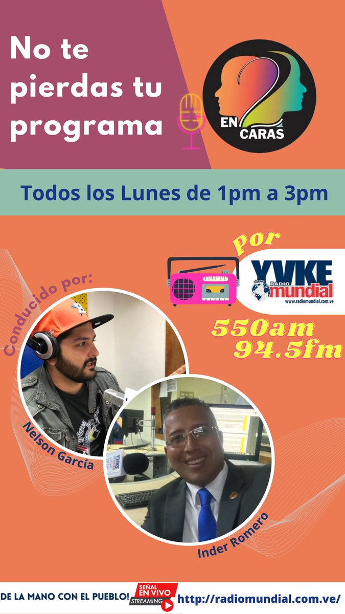 En2Caras's tweet photo. ¡Vacilate el primer episodio del año! Comparte con nosotros a través de @YVKE_Mundial 🤘🏻📻

#En2Caras conducido por @Vzla_NG e @inderromero86  escúchanos vía streaming por https://t.co/z94uvv9ogR
 #FelizLunes  #FelizAño #Feliz2024
#SifontesSeAcercaAlPanteón #8Enero https://t.co/4TXwxd3KLS
