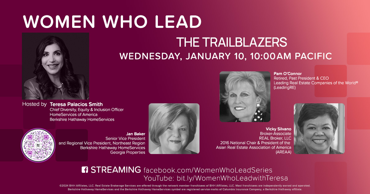 Please join me for another exciting new year of Women Who Lead! We're starting off 2024 with an extraordinary trio of women who are trailblazers in the real estate industry. @Twitter  

Join us on Wed., January 10, 2024, 10:00 am PT
Streaming Live: WomenWhoLeadSeries