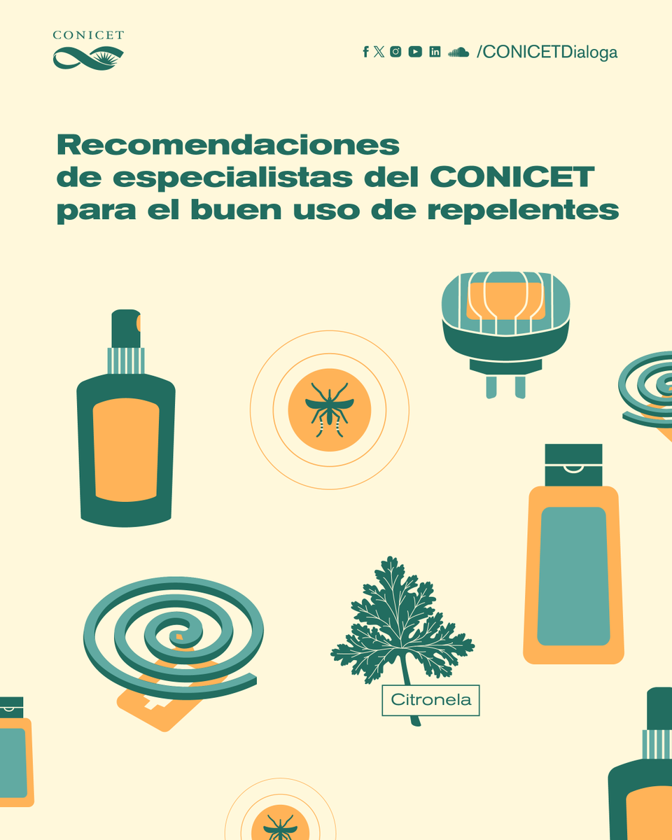 🟤Ante el aumento de mosquitos en distintas regiones del país, especialistas del CONICET proponen diferentes opciones para prevenir sus picaduras y brindan sugerencias a la hora de utilizar repelentes. ✍️bit.ly/recomendacione… #CienciaArgentina