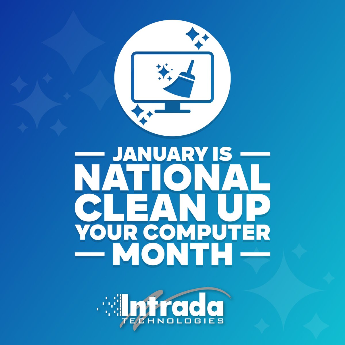 intrada's tweet image. January is #CleanUpYourComputerMonth! 🖥️💾 It&apos;s the perfect time to organize your files, clean out old documents, and optimize your system for a productive year ahead.  Here&apos;s to a clutter-free and efficient 2024!  #IntradaTech #CleanPC #Productivity