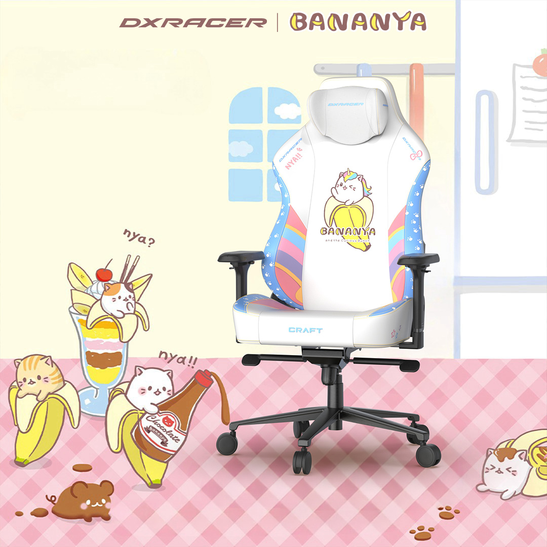 Usher in the new year with the DXRacer Bananya Cat Edition chair! Enhance your gaming domain with this popular character and take your gaming experience to new heights!
