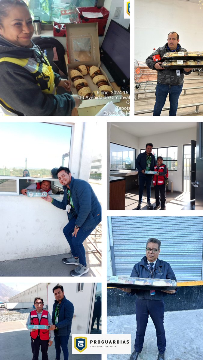 Proguardias_inc's tweet photo. El pasado 6 de enero, nuestro equipo se unió para celebrar, y disfrutar de un delicioso pedazo de la tradicional rosca de reyes 👑 https://t.co/m1VD9Mp4Mk