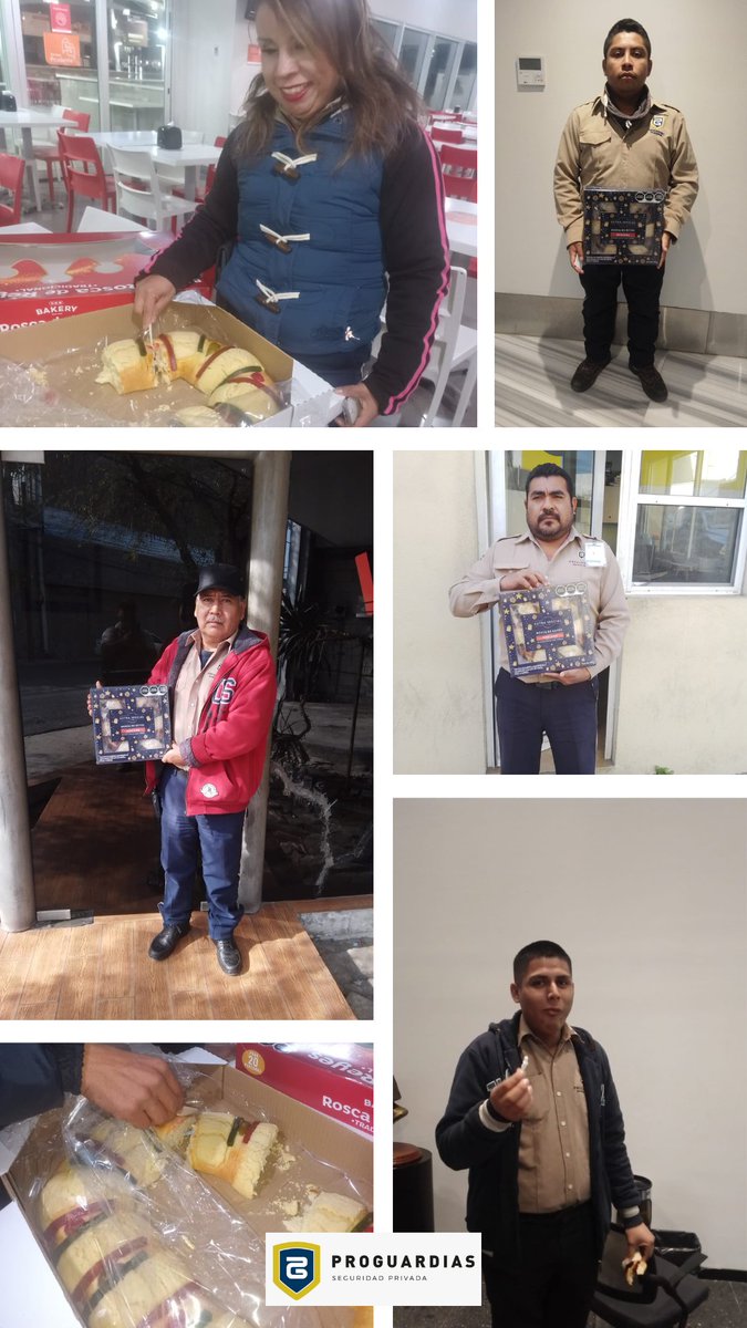 Proguardias_inc's tweet photo. El pasado 6 de enero, nuestro equipo se unió para celebrar, y disfrutar de un delicioso pedazo de la tradicional rosca de reyes 👑 https://t.co/m1VD9Mp4Mk