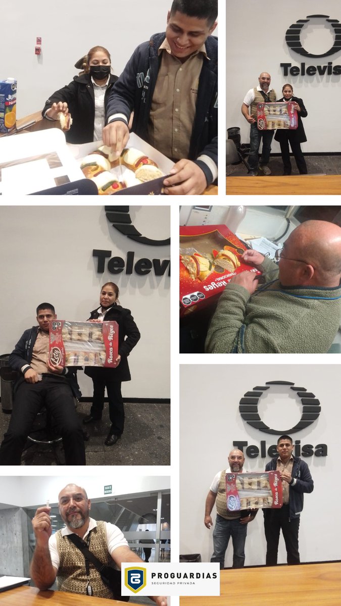 Proguardias_inc's tweet photo. El pasado 6 de enero, nuestro equipo se unió para celebrar, y disfrutar de un delicioso pedazo de la tradicional rosca de reyes 👑 https://t.co/m1VD9Mp4Mk