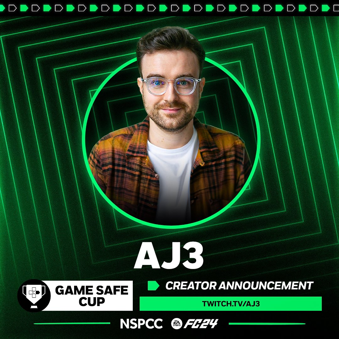 AJ3's tweet photo. Very excited to announce I’ll be one of the creators at the @NSPCC Game Safe Cup 🏆
The top 2 players get an all expenses paid trip to compete in the finals on the 10th-11th February
Sign up👇🏻
https://t.co/apYx9xjLAn
UK residents only
Must be age 13+
#GameSafeCup #NSPCC #ad https://t.co/0T93MRIXik