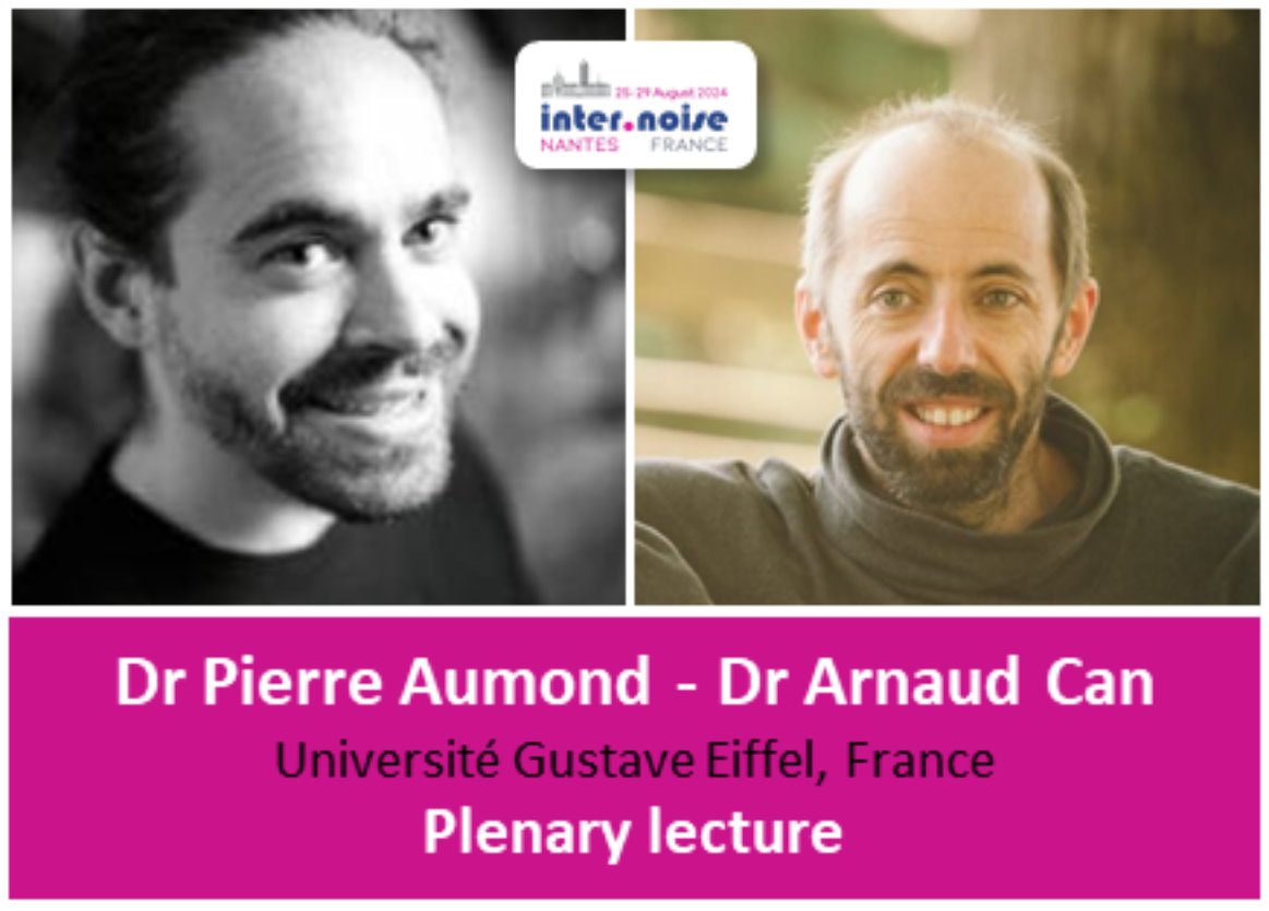Internoise2024 (@internoise2024) on Twitter photo 𝗣𝗟𝗘𝗡𝗔𝗥𝗬 𝗟𝗘𝗖𝗧𝗨𝗥𝗘 - Very honored to announce that the closing plenary lecture of #internoise2024 will be given by Dr Pierre AUMOND and Dr Arnaud CAN from <a href="/UMRAE_lab/">UMRAE Research lab in Environmental Acoustics</a> <a href="/CeremaCom/">Cerema</a> @UGustaveEiffel, #ParticipatoryScience #Soundscape #GIS #NoiseModelling #NoiseCapture 𝗣𝗟𝗘𝗡𝗔𝗥𝗬 𝗟𝗘𝗖𝗧𝗨𝗥𝗘 - Very honored to announce that the closing plenary lecture of #internoise2024 will be given by Dr Pierre AUMOND and Dr Arnaud CAN from <a href="/UMRAE_lab/">UMRAE Research lab in Environmental Acoustics</a> <a href="/CeremaCom/">Cerema</a> @UGustaveEiffel, #ParticipatoryScience #Soundscape #GIS #NoiseModelling #NoiseCapture