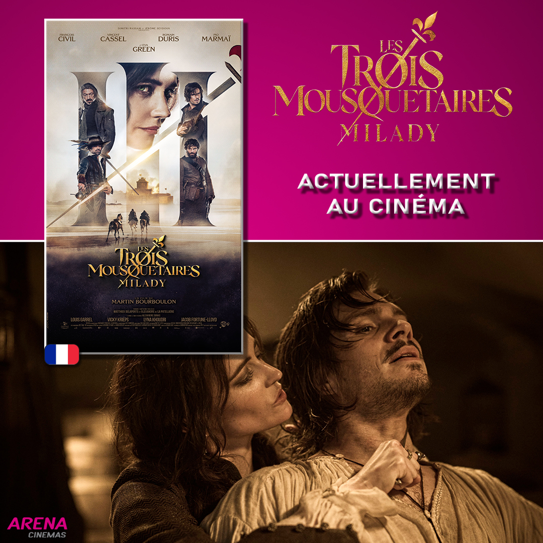 ArenaCinemasGE's tweet photo. ✨Actuellement dans vos salles ARENA Cinemas✨

- Les Trois Mousquetaires : Milady
- Kina &amp; Yuk : renards de la banquise
- Chasse gardée
- Aquaman et le Royaume perdu

#arenacinemasfr #grandecran #fribourg #fribourgregion #bulleregion #bonmoment #popcorn #famille #4dx #screenx https://t.co/vaV4DfTgcs