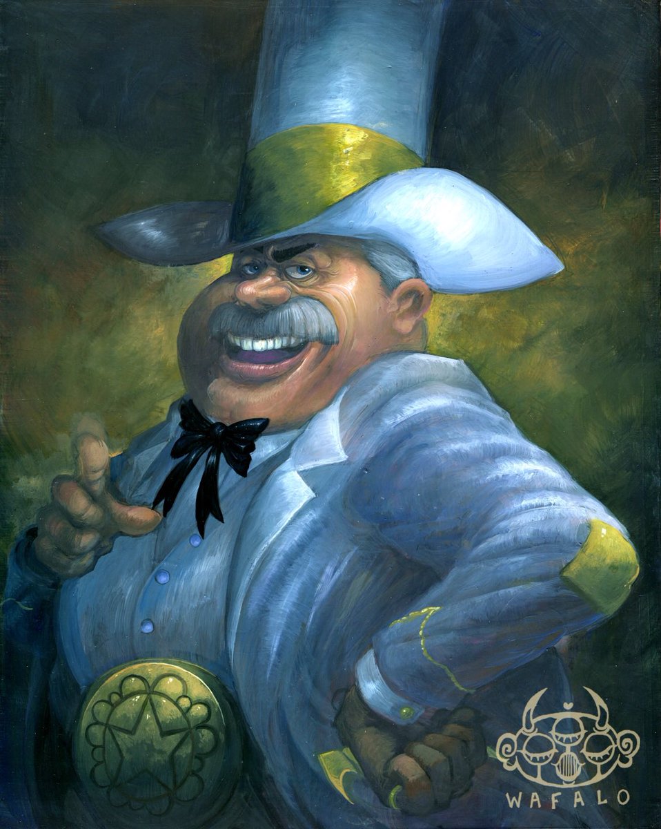 Doug Dimmadome: Owner of the Dimmsdale Dimmadome; 

Acrylic on 16”x20” canvas.
