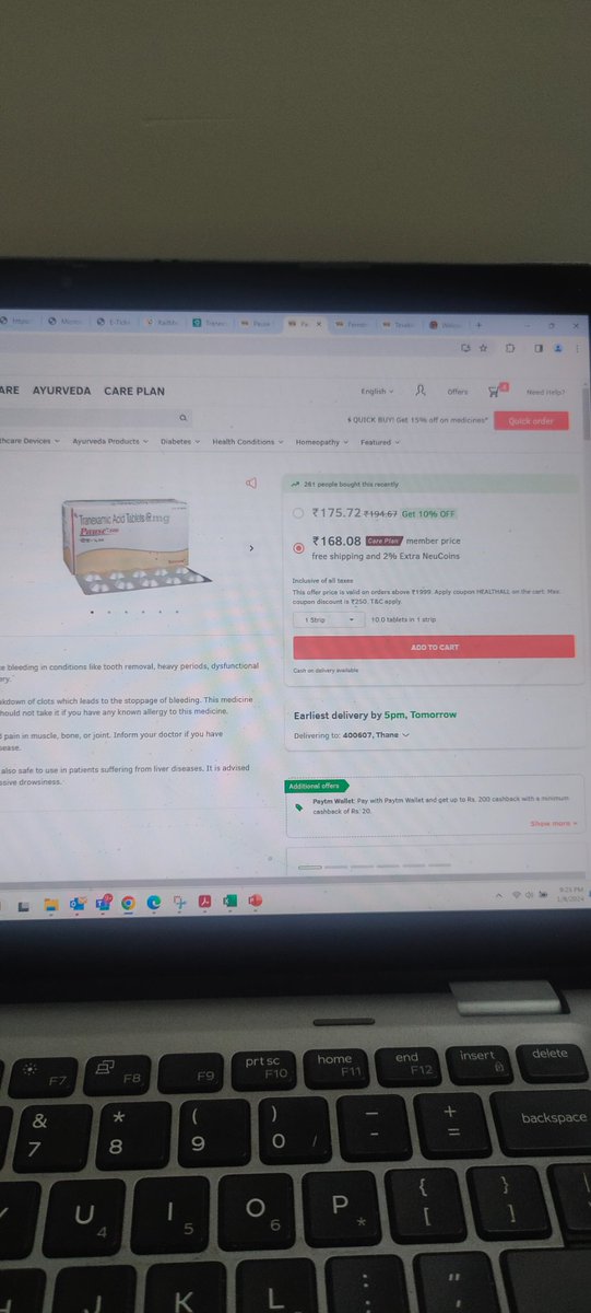 ajaymakan's tweet photo. @MoHFW_INDIA @PiyushGoyal this is how online pharmacies are fooling people in India. Price of medicine before login is less for the same pincode delivery. after login it increases instantly. Looting the customer @1mgOfficial @jagograhakjago https://t.co/6Dj2uukifS