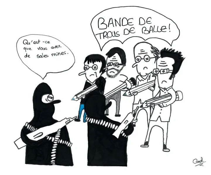 ella_micheletti's tweet photo. Après les attentats contre @Charlie_Hebdo_ en 2015, environ 10 000 dessins d'enfants sont parvenus au journal en soutien. 150 ont été compilés dans un recueil intitulé #JeDessine, sorti aux éditions de l'échappée le 7 janvier 2016. En voici quelques uns. ❤️ ✏️ https://t.co/Mt0Ug1ACY8