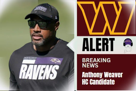 Washington Commanders Super Active! According to <a href="/AdamSchefter/">Adam Schefter</a> “Commanders requested permission to interview Ravens assoc HC and DL coach Anthony Weaver for their head coach job, per source.”
#NFL #Commanders #NFLDraft