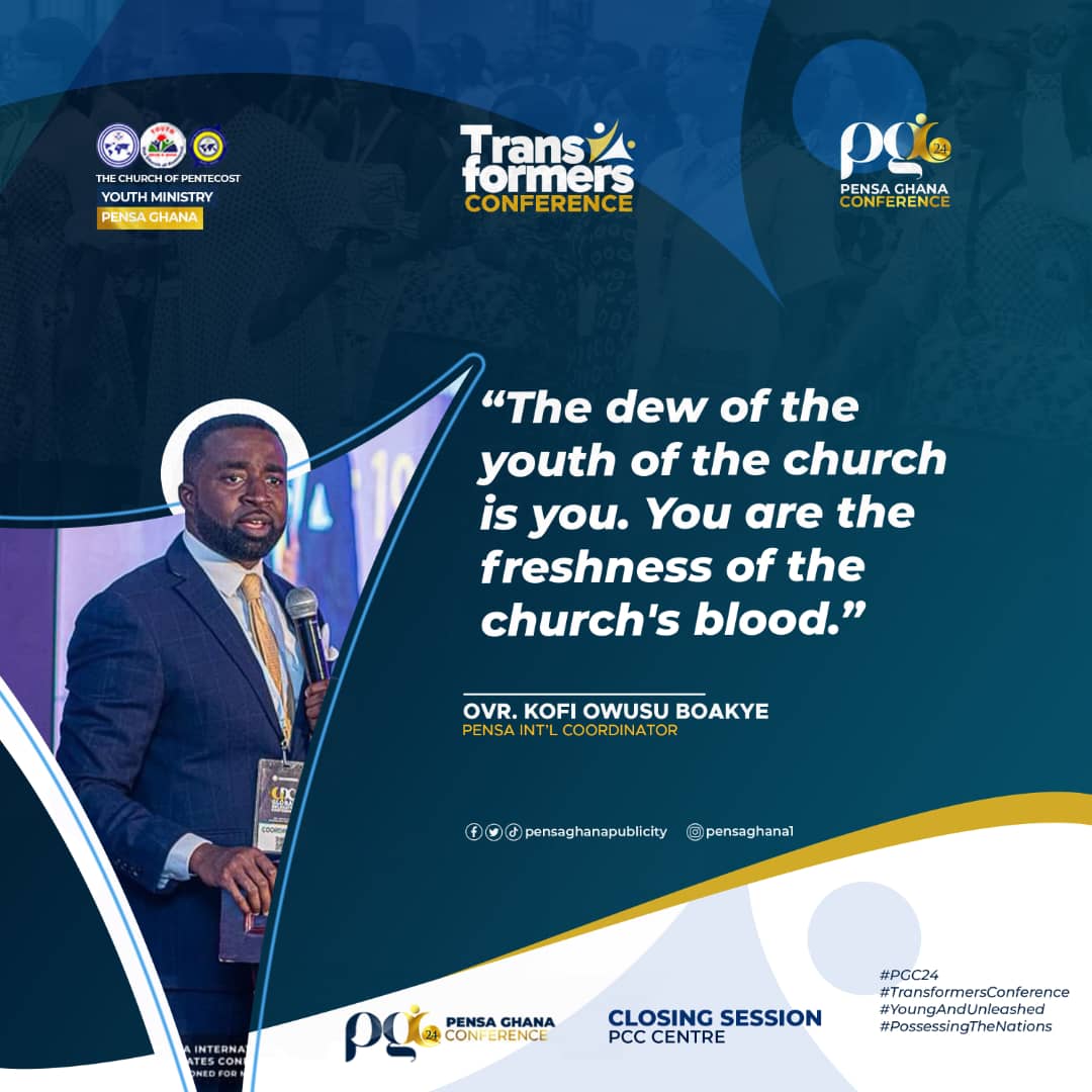 pensaghana1's tweet photo. 📸|| Excerpts from the presentation of Ovr. Kofi Owusu Boakye, the PENSA Int'l Coordinator, at the just ended Transformers Conference.

⛪| Pentecost Convention Centre (PCC) 

#PGC24  | #TransformersConference |  #YoungAndUnleashed | #PossessingTheNations https://t.co/ydLKm6VxAA