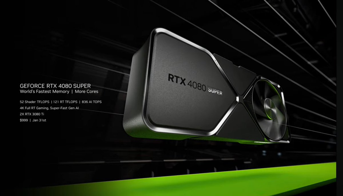 NikTek's tweet photo. RTX 4080 Super, 4070 Ti Super and 4070 Super have just been announced.

Pricing

RTX 4080 Super 999$

RTX 4070 Ti Super 799$

RTX 4070 Super 599$

My suggestion, do NOT buy these GPUs. There’s a chance we will be getting the next-gen Nvidia RTX 50 GPUs in less than 10 months

For more in-depth insights, updates, and discussions on the gaming and tech universe, join me on this exciting journey. Follow me @niktekofficial and become a part of the evolving gaming community